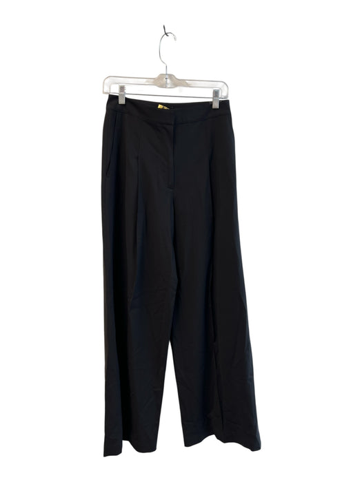 Theory Size 2 Black Cupro Wide Leg Pockets Pleat Formal Pants Black / 2