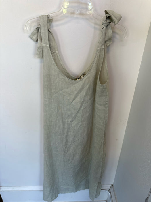 Valentina Naldi Size S Taupe Linen Tie Straps Maxi Dress
