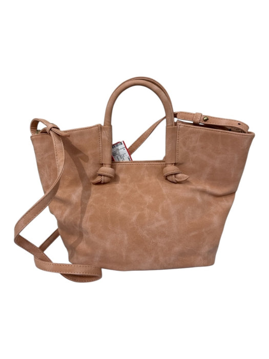 Anthropologie Peach Pink Leather Knot Detail Distressed Top Handles handbag Bag Peach Pink
