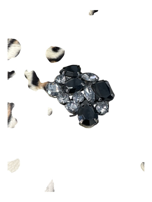 RSVP Brown & Black Polyester Rhinestone broach Leopard Stole Brown & Black / One Size