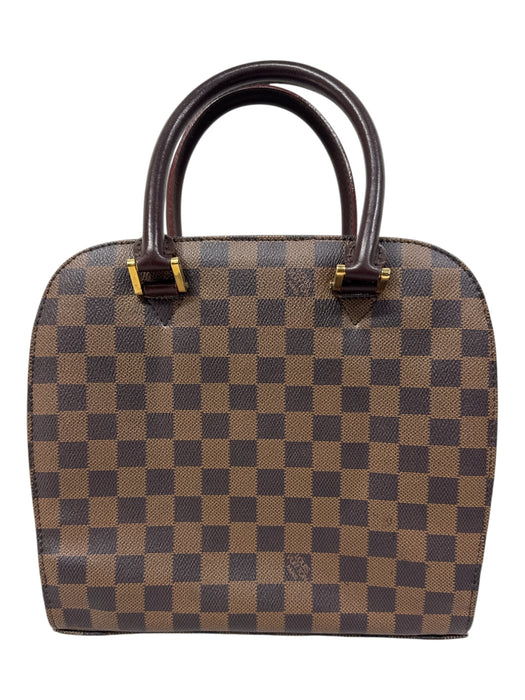 Louis Vuitton Brown Print Coated Canvas Gold hardware Damier Ebene Zip Up Bag Brown Print / S