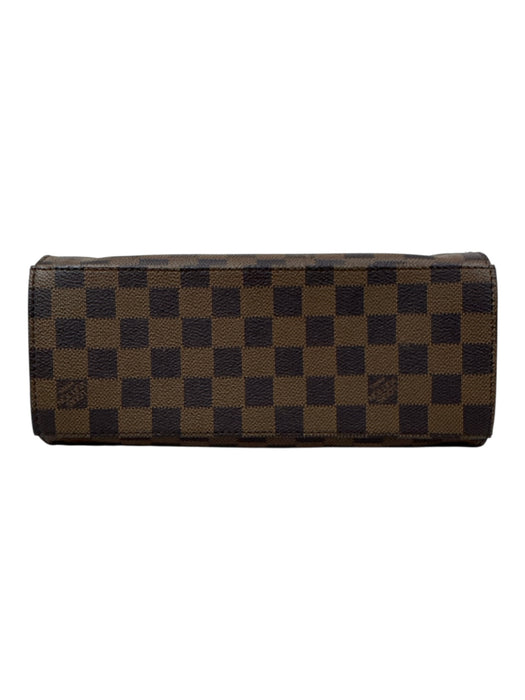 Louis Vuitton Brown Print Coated Canvas Gold hardware Damier Ebene Zip Up Bag Brown Print / S