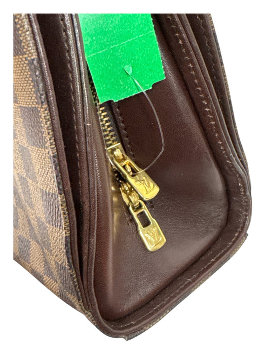 Louis Vuitton Brown Print Coated Canvas Gold hardware Damier Ebene Zip Up Bag Brown Print / S