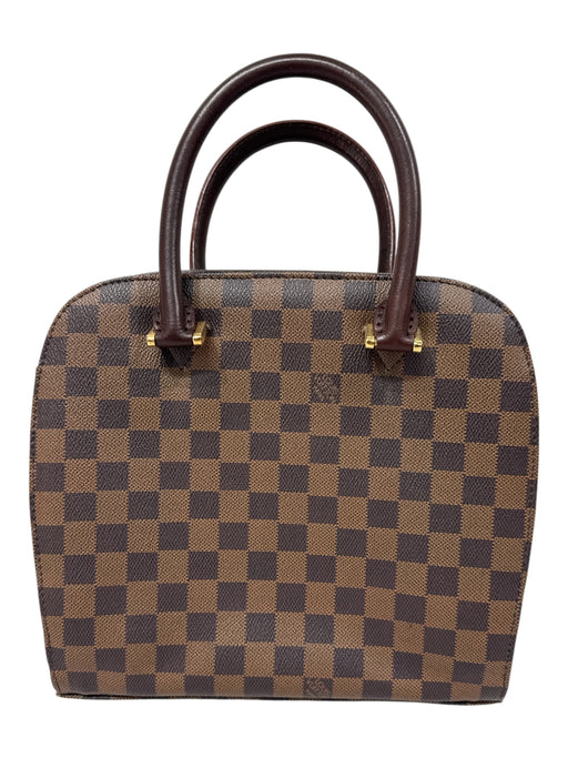 Louis Vuitton Brown Print Coated Canvas Gold hardware Damier Ebene Zip Up Bag Brown Print / S