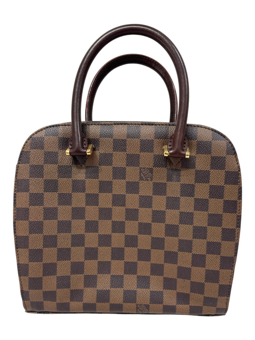 Louis Vuitton Brown Print Coated Canvas Gold hardware Damier Ebene Zip Up Bag Brown Print / S