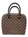 Louis Vuitton Brown Print Coated Canvas Gold hardware Damier Ebene Zip Up Bag Brown Print / S