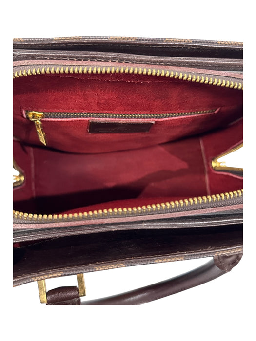 Louis Vuitton Brown Print Coated Canvas Gold hardware Damier Ebene Zip Up Bag Brown Print / S