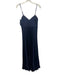 Milly Size 2 Navy Blue Polyester Blend Pleated Empire Waist V Neck Maxi Dress Navy Blue / 2