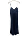 Milly Size 2 Navy Blue Polyester Blend Pleated Empire Waist V Neck Maxi Dress Navy Blue / 2