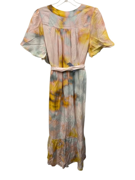 Marie Oliver Size 0 Yellow, Blue, White Rayon & Silk Tie Dye Button Down Dress Yellow, Blue, White / 0