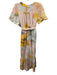 Marie Oliver Size 0 Yellow, Blue, White Rayon & Silk Tie Dye Button Down Dress Yellow, Blue, White / 0