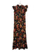 Sea New York Size 0 Black & Multi Cotton Ruffle Cap Sleeve Floral Dress Black & Multi / 0