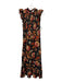 Sea New York Size 0 Black & Multi Cotton Ruffle Cap Sleeve Floral Dress Black & Multi / 0
