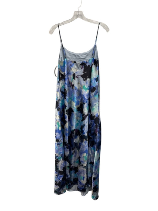 Ann Mashburn Size XS Blue & Multi Polyester Sleeveless All Over Print Midi Dress Blue & Multi / XS