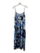 Ann Mashburn Size XS Blue & Multi Polyester Sleeveless All Over Print Midi Dress Blue & Multi / XS