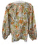Cleobella Size S White & Multi Cotton Floral Long Sleeve Buttons Top White & Multi / S