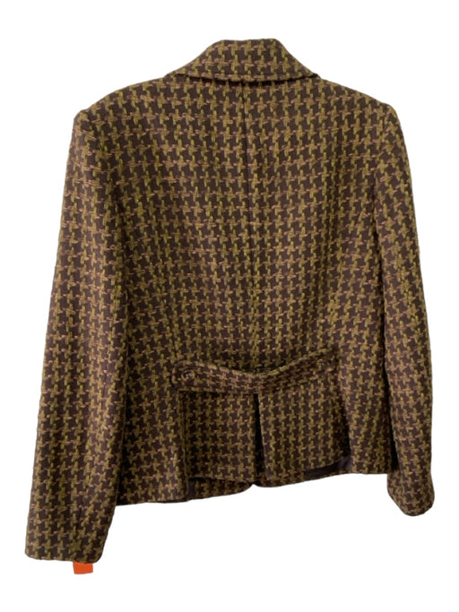 Harold's Size 10 Dark Brown & Green Wool & Cotton Button Down Long Sleeve Jacket Dark Brown & Green / 10