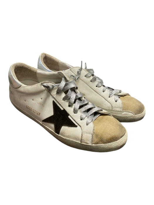 Golden Goose Shoe Size 40 White & Silver Leather & Suede Low Top Sneakers White & Silver / 40