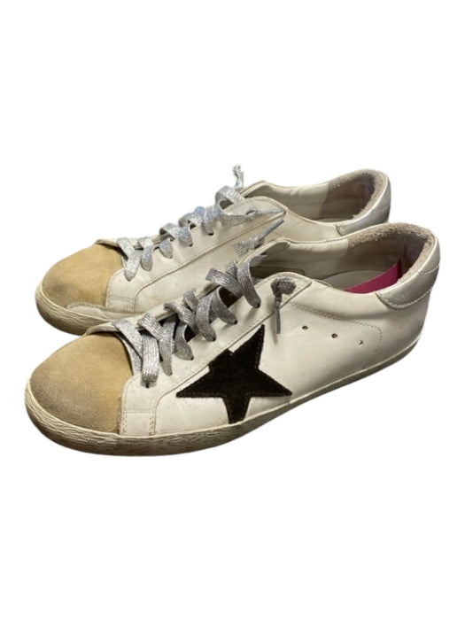 Golden Goose Shoe Size 40 White & Silver Leather & Suede Low Top Sneakers White & Silver / 40