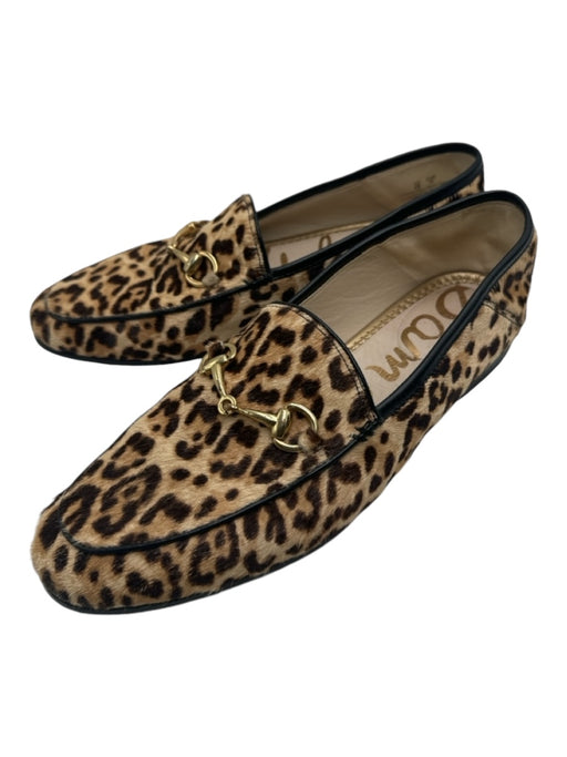 Sam Edelman Shoe Size 8 Beige & Brown Ponyhair Cheetah Almond Toe Horsebit Flats Beige & Brown / 8