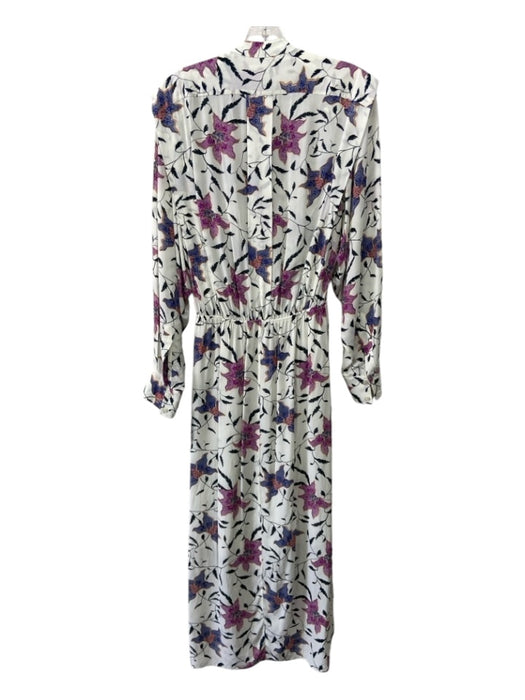 Isabel Marant Etoile Size 36 White Blue Purple Viscose Floral Paisley Midi Dress White Blue Purple / 36