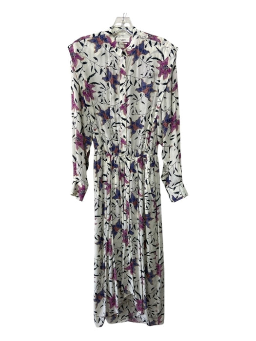 Isabel Marant Etoile Size 36 White Blue Purple Viscose Floral Paisley Midi Dress White Blue Purple / 36