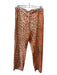 La Prestic Ouiston Size 0 Beige & Orange Silk Animal Print Elastic Waist Pants Beige & Orange / 0