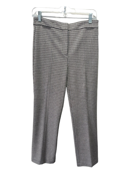 Theory Size 4 Gray Beige Black Viscose Blend Houndstooth High Rise Crop Pants Gray Beige Black / 4