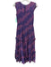 Banjanan Size S Blue & Pink Cotton Abstract Print Flutter Cap Sleeve Dress Blue & Pink / S