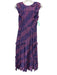 Banjanan Size S Blue & Pink Cotton Abstract Print Flutter Cap Sleeve Dress Blue & Pink / S