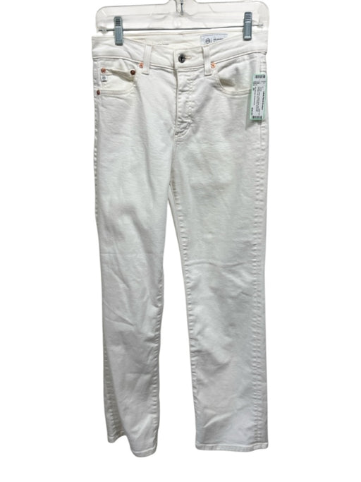 AG Adriano Goldschmied Size 26 Cream White Cotton Blend Mid Rise Jeans Cream White / 26