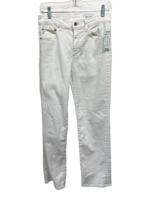 AG Adriano Goldschmied Size 26 Cream White Cotton Blend Mid Rise Jeans Cream White / 26
