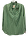 A Shirt Thing Size S Green Cotton Ruffle Trim Oversize Long Sleeve Top Green / S