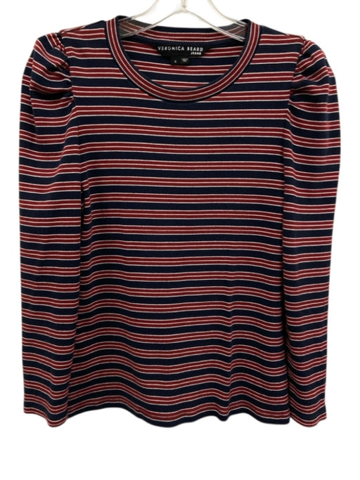 Veronica Beard Jeans Size S Navy Blue, Red, White Pima Cotton Blend Knit Top Navy Blue, Red, White / S