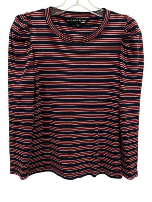 Veronica Beard Jeans Size S Navy Blue, Red, White Pima Cotton Blend Knit Top Navy Blue, Red, White / S