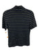 Theory Size S Navy Blue, Green, White Scallop Stripe Mock Neck Sweater Navy Blue, Green, White / S