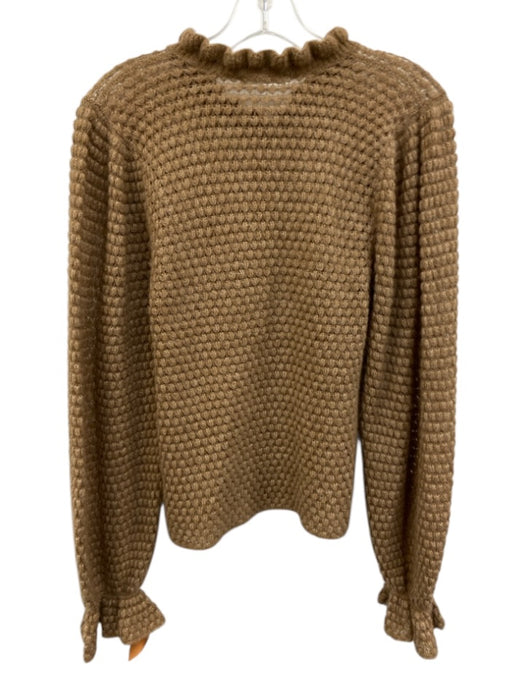 Ulla Johnson Size P / XS Tan Brown Alpaca Blend Open Knit Rubbed Sweater Tan Brown / P / XS