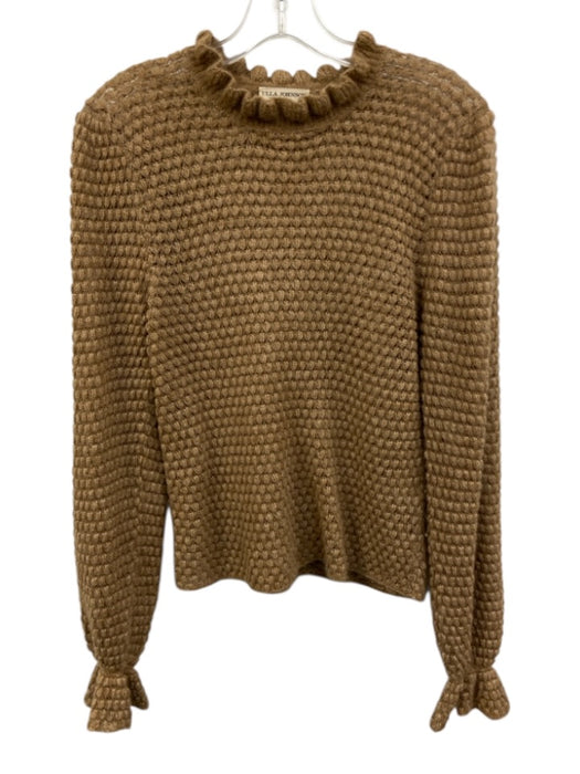 Ulla Johnson Size P / XS Tan Brown Alpaca Blend Open Knit Rubbed Sweater Tan Brown / P / XS