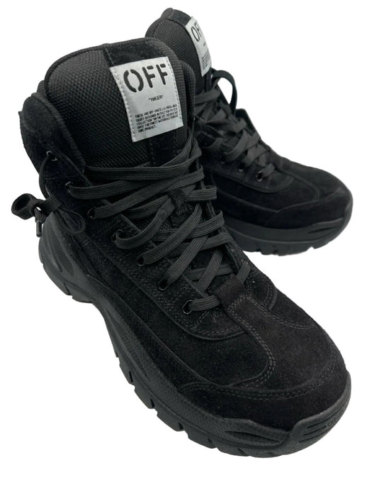 Off White Shoe Size 44 Like New Black Suede Solid Boot Men's Shoes
