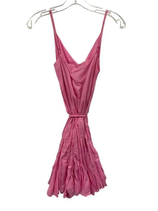Rhode Size M Pink Cotton V Neck Sleeveless Mini Tie Belt Dress
