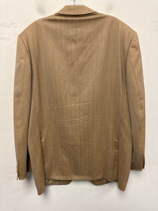 Zegna Tan Wool Blend Herringbone Men's Blazer