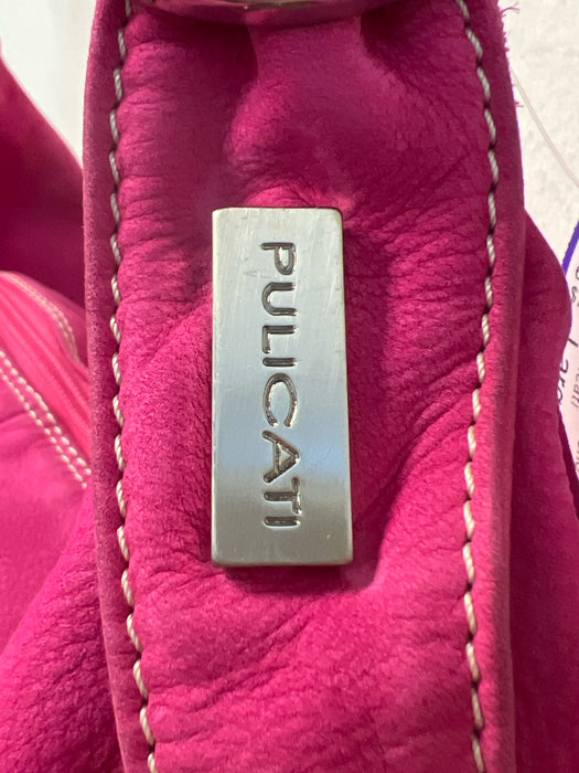 Pulicati Fuscia Pink Leather Stud Detail Silver Detail Tassle Detail Purse
