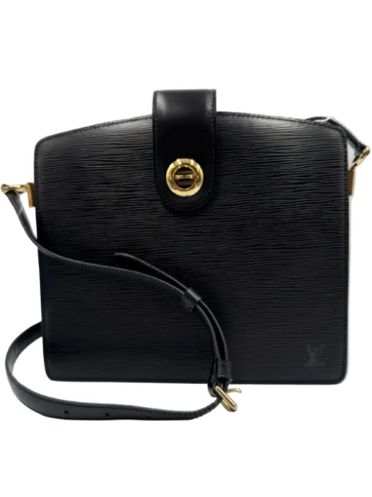 Louis Vuitton Black Leather Epi Gold Hardware Crossbody Bag