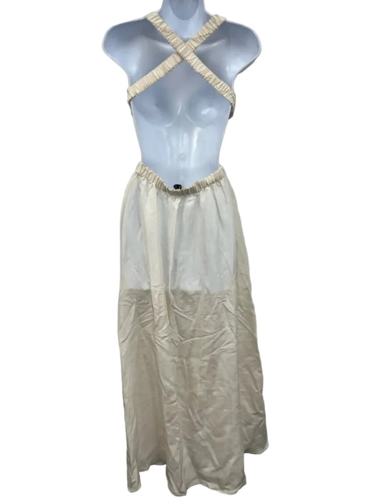 Sir. Size 1 / S Off White Silk Blend Criss Cross Back Sleeveless Maxi Dress