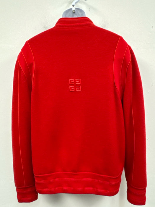 Givenchy Like New Size L Red Wool Solid Varsity Bomber Men's Jacket