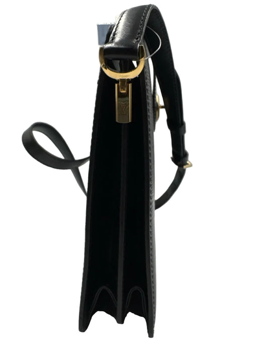 Louis Vuitton Black Leather Epi Gold Hardware Crossbody Bag