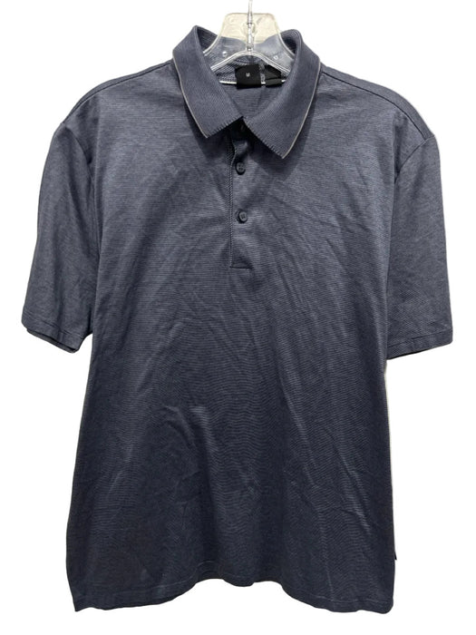 Boss Size M Blue & Gray Striped Polo Men's Short Sleeve