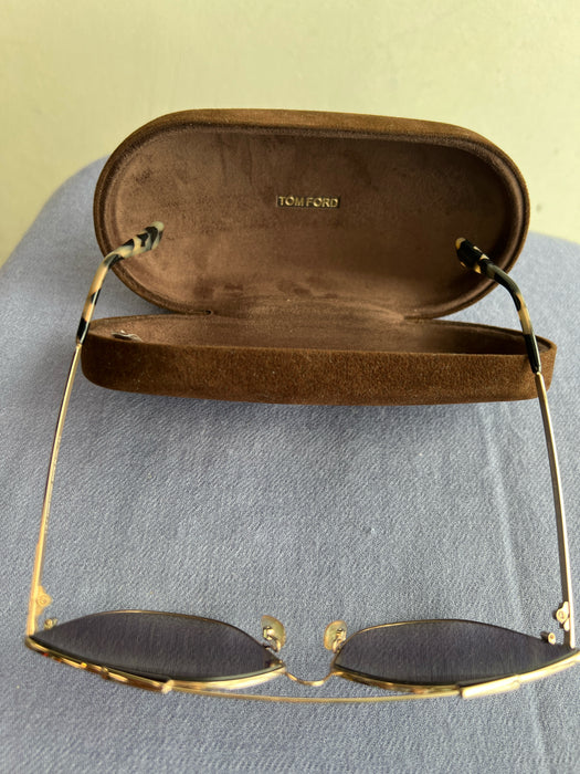 Tom Ford Brown Cat Eye Rose Gold Detail Sunglasses
