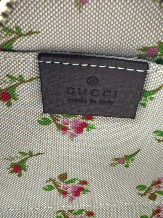 Gucci Brown, Yellow & Green Leather Coated Canvas Guccissima Crossbody Bag