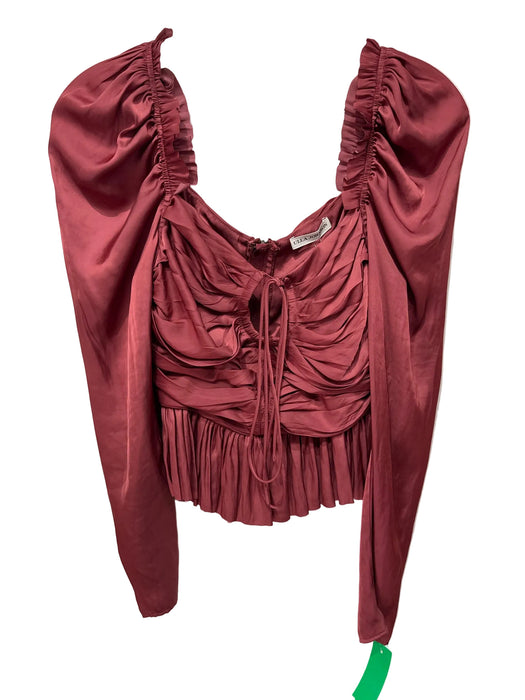 Ulla Johnson Size 4 Desert Rose Polyester Back Zip Pleated Sarong Top
